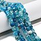 Natural Banded Agate Beads Strands, Dyed & Heated, Fig Shaped, Deep Sky Blue, 9x8x8mm, Hole: 1.2mm, about 38pcs/strand, 13.66~13.98''(34.7~35.5cm)