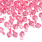 Transparent Acrylic Pendants, Faceted, Round, Cerise, 18x11x11mm, Hole: 4mm