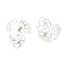 Rack Plating Brass Flower Bead Caps, Nickel Free, 3-Petal, Long-Lasting Plated, Silver, 16.4x11.8mm, Hole: 1.2mm
