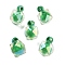 UV Plating Opaque Acrylic Pendants, Christmas Theme, Iridescent Two-tone, Top Drilled, Polygon, Medium Sea Green, 21x16x16mm, Hole: 3mm