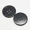 Resin Buttons, Dyed, Flat Round, Black, 13x2mm, Hole: 1mm, 980pcs/bag