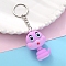 PVC Plastic Keychain, Cartoon Snake, Bisque, Pendant: 4.8x3cm