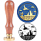 Brass Wax Seal Stamp with Handle, for DIY Scrapbooking, Cat Pattern, 3.5x1.18 inch(8.9x3cm)