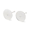Brass Studs Earrings Finding, Lead Free & Cadmium Free, Round, 925 Sterling Silver Plated, 12x10mm, Pin: 1mm