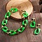 CCB Plastic Oval Link Chain Necklaces & Stud Dangle Earrings Sets, Lime Green, 410mm