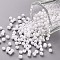 8/0 Glass Seed Beads, Opaque Colours Seed, Round, White, Size: about 3mm in diameter, hole:1mm, about 2222pcs/100g