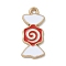Christmas Theme Alloy Enamel Pendants, Golden, Candy, 9.5x22x1.2mm, Hole: 1.6mm