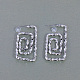 Spiral Rectangle Brass Stud Earrings&nbsp;CX5883-2