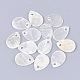 カピスシェルチャーム  ティアドロップ  ベージュ  13x9x1mm  穴：1.5mm&nbsp;X-SHEL-T012-25-1