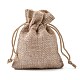 黄麻布ラッピングポーチ巾着袋  ダークカーキ  9x7cm&nbsp;ABAG-Q050-7x9-01-4