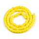 オペークソリッドガラスビーズ連売り  コラム  きいろ  5~5.5x4~4.5mm  穴：1.4mm  約95~99個/連  15.28インチ〜39.3インチ（38.8~39.3cm）&nbsp;X-GLAA-N047-09-F03-2
