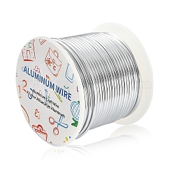 Round Aluminum Wire, for Jewelry Making, Platinum, 12 Gauge, 2mm, about 30m/roll