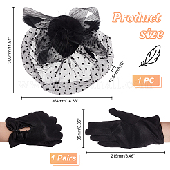1 Pair Bowknot Pattern Gloves&nbsp;AJEW-GA0006-47A