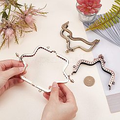 アイアン財布フォトフレーム 3色 3個  バッグ交換用アクセサリー  ハーフスター  ミックスカラー  8.1x10.85x1cm  穴：1.6mmと4mm  1pc /カラー&nbsp;FIND-WR0002-85