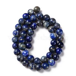 天然石ラピスラズリビーズ連売り  ラウンド  8mm  穴：1mm  約45個/連  15インチ&nbsp;G-G099-8mm-7B