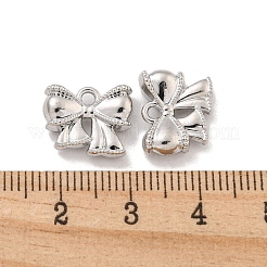 ラックメッキ合金チャーム  蝶結び  プラチナ  11x13x4mm  穴：1.6mm&nbsp;LS-PALLOY-I221-05P