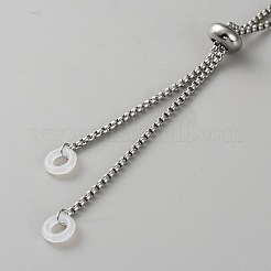 ステンレス製イヤホンチェーン  シリコンゲル入り  プラチナ  902x2mm&nbsp;FIND-WH0816-025P