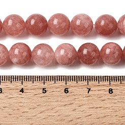 天然石ホワイトジェイドビーズ連売り  染め  ラウンド  ライトコーラル  10~10.5mm  穴：1mm  約37個/連  14.69~15''（37.3~38.1センチメートル）&nbsp;G-H348-10mm-09