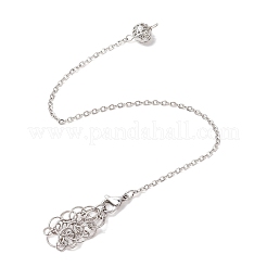 3Pcs 3 Styles 304 Stainless Steel Chain Macrame Pouch Empty Stone Holder Dowsing Pendulums&nbsp;PALLOY-JF02877