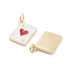 Playing Card Rack Plating Brass Enamel Pendants&nbsp;KK-G512-11G