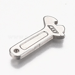 変色しにくい304ステンレススチールペンダント  レンチ  ステンレス鋼色  21.5x11x2mm  穴：1.5mm&nbsp;STAS-Z012-21P