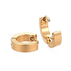 304ステンレススチール製ハギーフープピアス  リング  ゴールドカラー  13x13.5x4mm  ピン：1mm&nbsp;EJEW-L252-041C-G