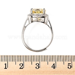 Adjustable 925 Sterling Silver Micro Pave Cubic Zirconia Cuff Rings for Women&nbsp;RJEW-F183-01B-02