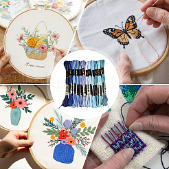 6層ポリエステル刺繍フロス  クロスステッチの糸  セグメント染めグラデーションカラー/クリスマス/秋カラーシリーズ  カラフル  0.5~1mm  約8.75ヤード（8m）/バンドル  12束/セット&nbsp;OCOR-WH20074-15M