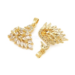 Brass Micro Pave Clear Cubic Zirconia Pendants&nbsp;CU-CBABDE1-13G-01