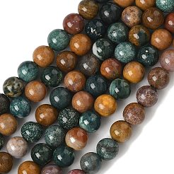 Natural Ocean Jasper Beads Strands&nbsp;G-F668-26-6mm