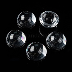 透明な半円形のガラスカボション  透明  18~19x9.5~10.5mm&nbsp;GGLA-R027-18mm