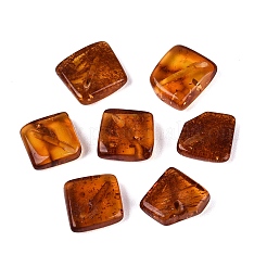 天然琥珀ビーズ連売り  菱形  サドルブラウン  9~13x9~13x2~4.5mm  穴：0.7~1mm  約73~75個/連  15.55~15.75インチ（39.5~40cm）&nbsp;G-N371-12A-02