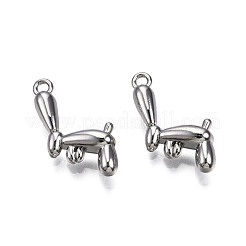 合金ペンダント  カドミウムフリー＆ニッケルフリー＆鉛フリー  犬  プラチナ  20x18x5mm  穴：1.8mm&nbsp;PALLOY-N155-138