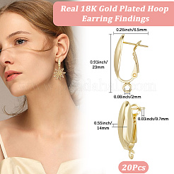 10 Pairs Brass Hoop Earring Finding&nbsp;KK-BBC0019-32