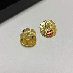 合金エナメルカフオープンリング  鼻と唇  ゴールドカラー  USサイズ 4 1/4(15mm)~20mm&nbsp;WG9498E-01