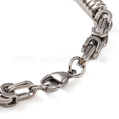Tarnish Resistant 201 Stainless Steel Column Byzantine Chain Bracelets&nbsp;BJEW-B078-72P