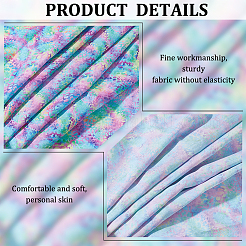 Leopard Print Rainbow Pattern Polycotton Fabric&nbsp;DIY-WH0028-18A