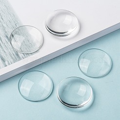 クリアガラスカボション  半円/ドーム  透明  34.5~36x7.5mm&nbsp;X-GGLA-R026-35mm