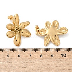 304ステンレススチールスタッドピアス  花  ゴールドカラー  30x25mm&nbsp;EJEW-S265-08G
