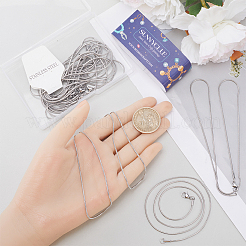 12Pcs 304 Stainless Steel Round Snake Chain Necklaces Set&nbsp;NJEW-SC0001-11