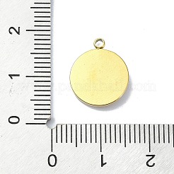 イオンプレーティング（IP）304ステンレスペンダント  18KGP本金メッキ  フラットラウンドのチャーム  ムーン  14.5x12x2mm  穴：1.6mm&nbsp;STAS-B058-19G-02