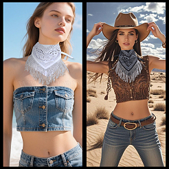 2個 2色 多用途 アウトドア サイクリング バンダナ 女性用  綿のスカーフ  ウエストスカーフ  プラスチック製の留め具が付いた魔法のヘッドバンド  ミックスカラー  840x770x1.5mm  1pc /カラー&nbsp;OHAR-CY0001-21A