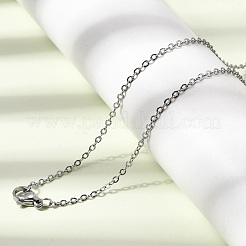 12mm 304ステンレススチール製テクスチャードアズキチェーンネックレス（男女兼用）1.8個  変色なし  ステンレス鋼色  18.31インチ（46.5cm）&nbsp;NJEW-H093-11P