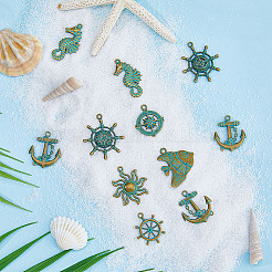 42Pcs 7 Styles Ocean Theme Alloy Pendants&nbsp;FIND-FH0006-32