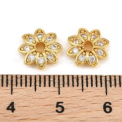 Brass Micro Pave Clear Cubic Zirconia Bead Caps&nbsp;CU-CBA6A75-29G