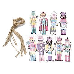 9Pcs Wood Nutcracker Pendant Decorations&nbsp;HJEW-F020-01
