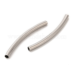 変色しない304ステンレススチールチューブビーズ  カーブチューブ  ステンレス鋼色  35x2.5mm  穴：1.8mm&nbsp;LS-STAS-M308-01D