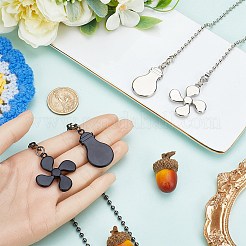 2セット2色の合金製天井ファンプルチェーンエクステンダー  鉄球チェーンを有する  ファンと電球のペンダント  ミックスカラー  349~354x3mm  1セット/色&nbsp;FIND-CP0001-81