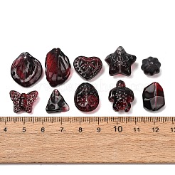 20gの手作りランプワークビーズ  混合図形  暗赤色  8~20x8~25x4.5~13mm  穴：1~5mm&nbsp;LAMP-L087-02D