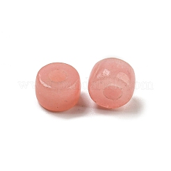 天然な白翡翠染めビーズ  コラム  パールピンク  8~8.5x5.5~6mm  穴：3~3.3mm&nbsp;X-G-G003-A06-07